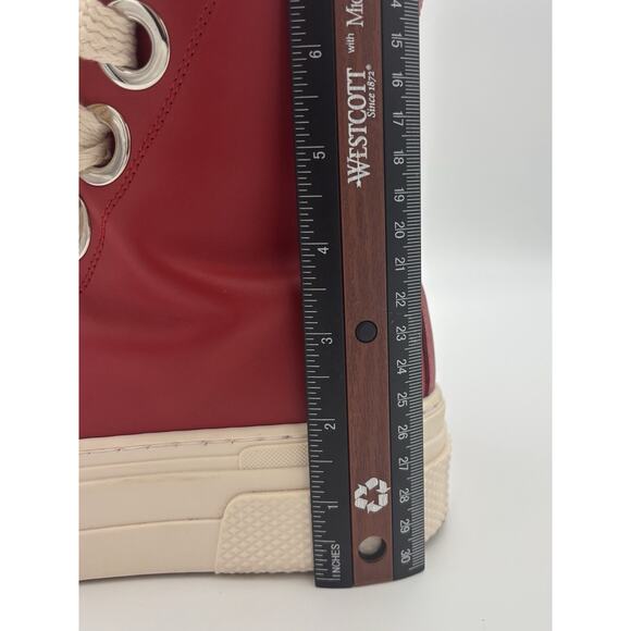 Christian Zerotre CALIPSO 300 Fuxia Leather Red High Top Sneakers Size 37 Italy - Picture 6 of 13